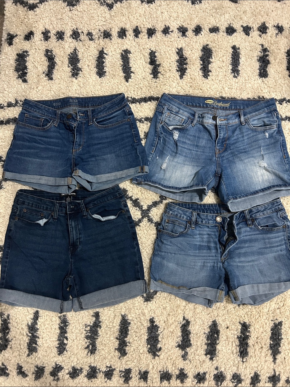 Old Navy Women's Assorted Blue Denim Short Lot - Rolled Hem Styles